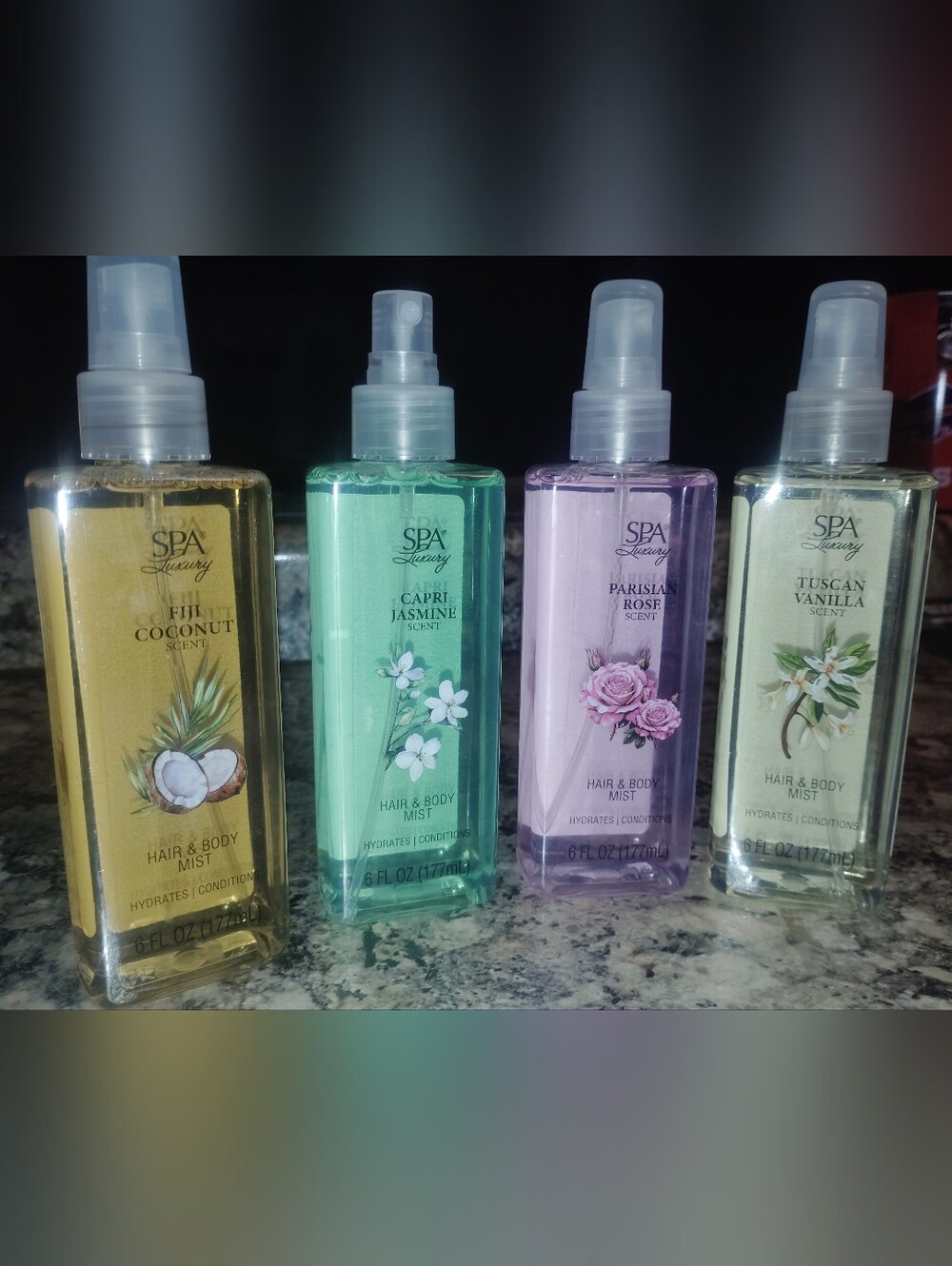 Bath & Body Works Spa Luxury Hair & Body Mists - Gold, Green, Purple, Cream